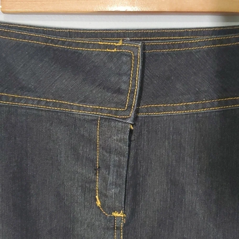 BisouBisou skirt women's size 12 black false pockets trendy denim mini skirt - Picture 3 of 16